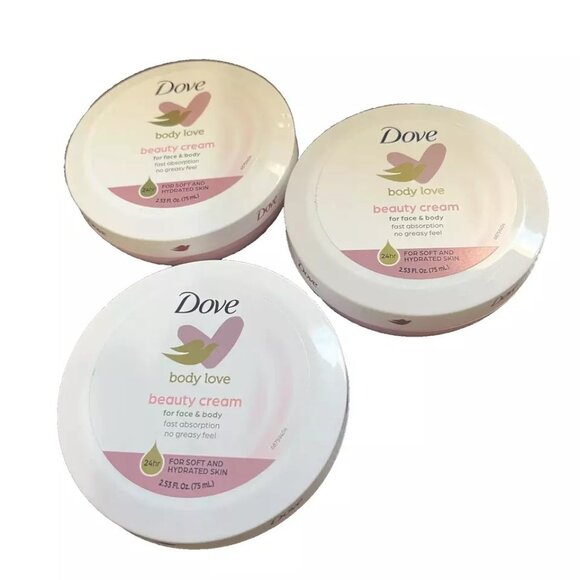 Dove Body Love Beauty Cream Face & Body (3) 2.53oz NEW